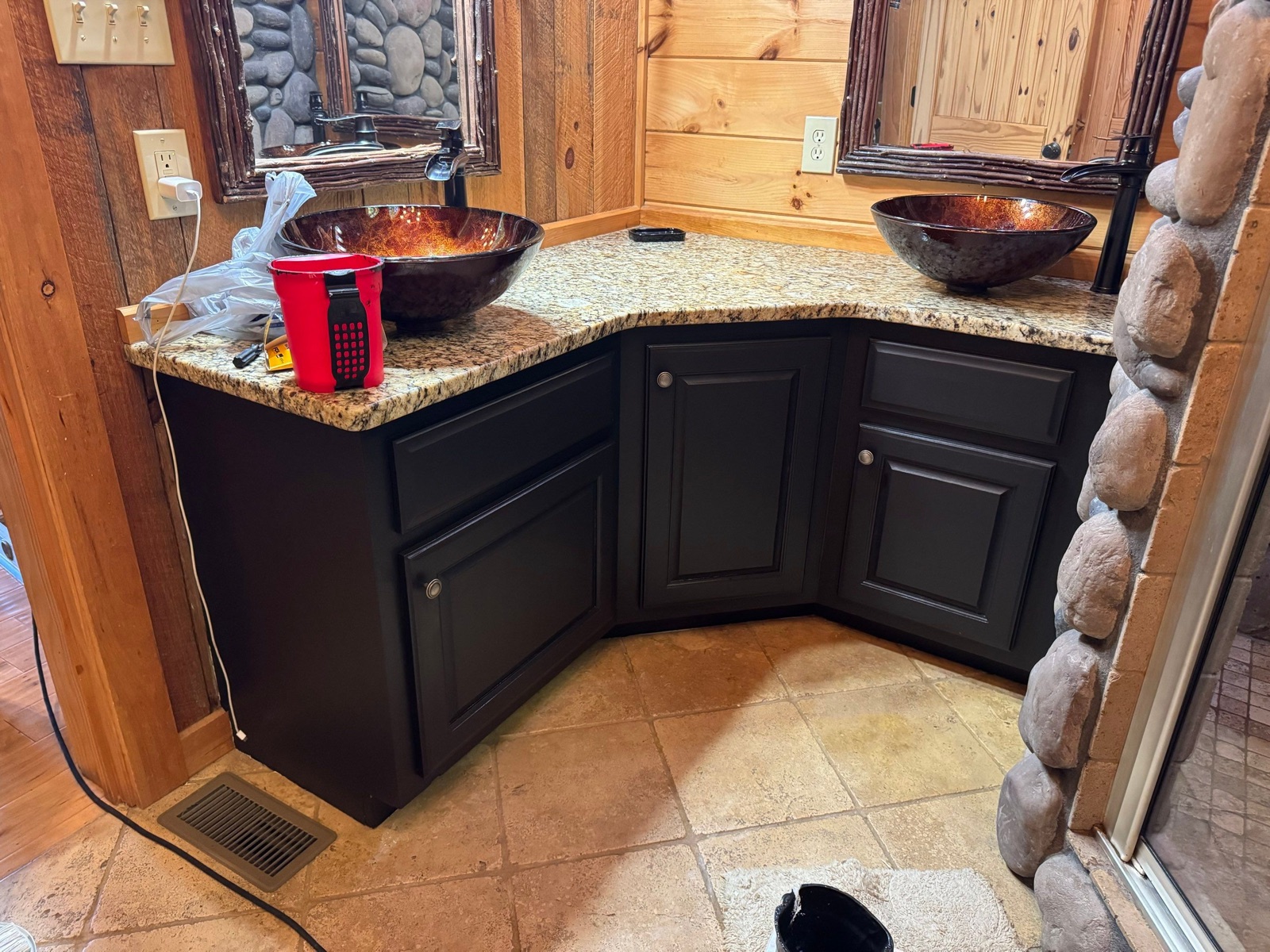 Cabin Accent Walls & Cabinet Painting: photo 6 of 6