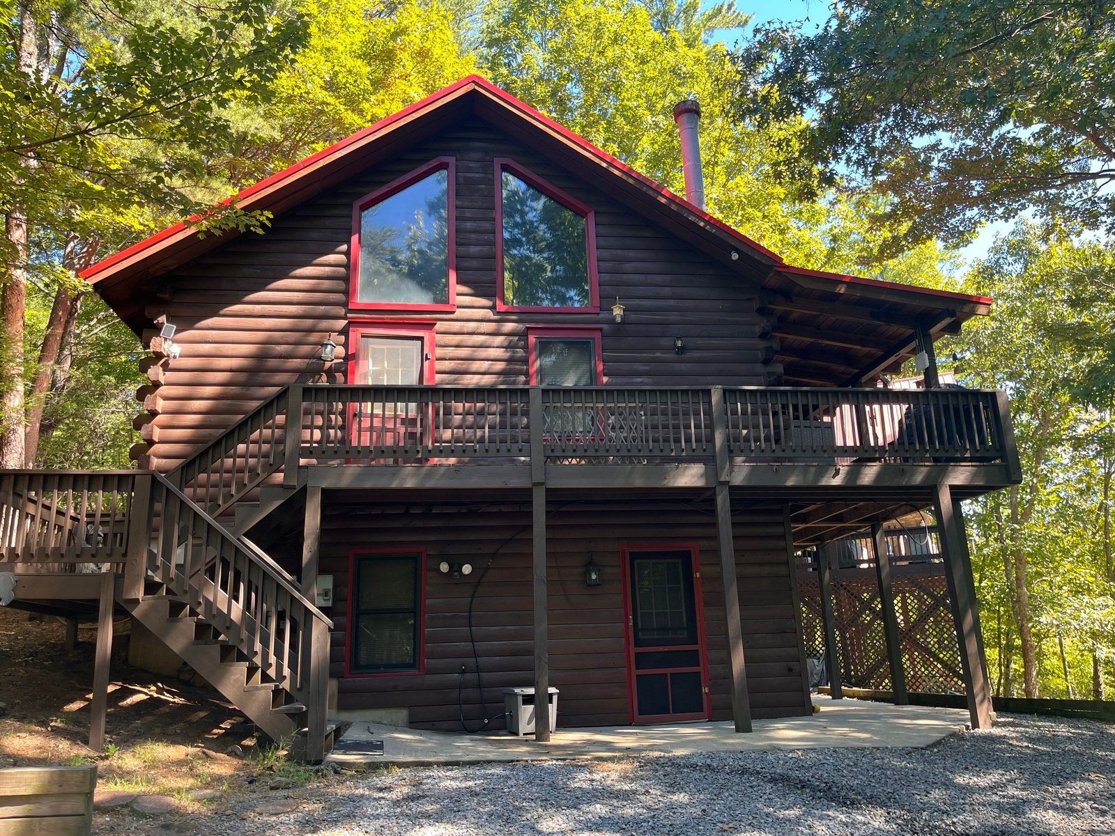 Cabin Staining in Cherry Log