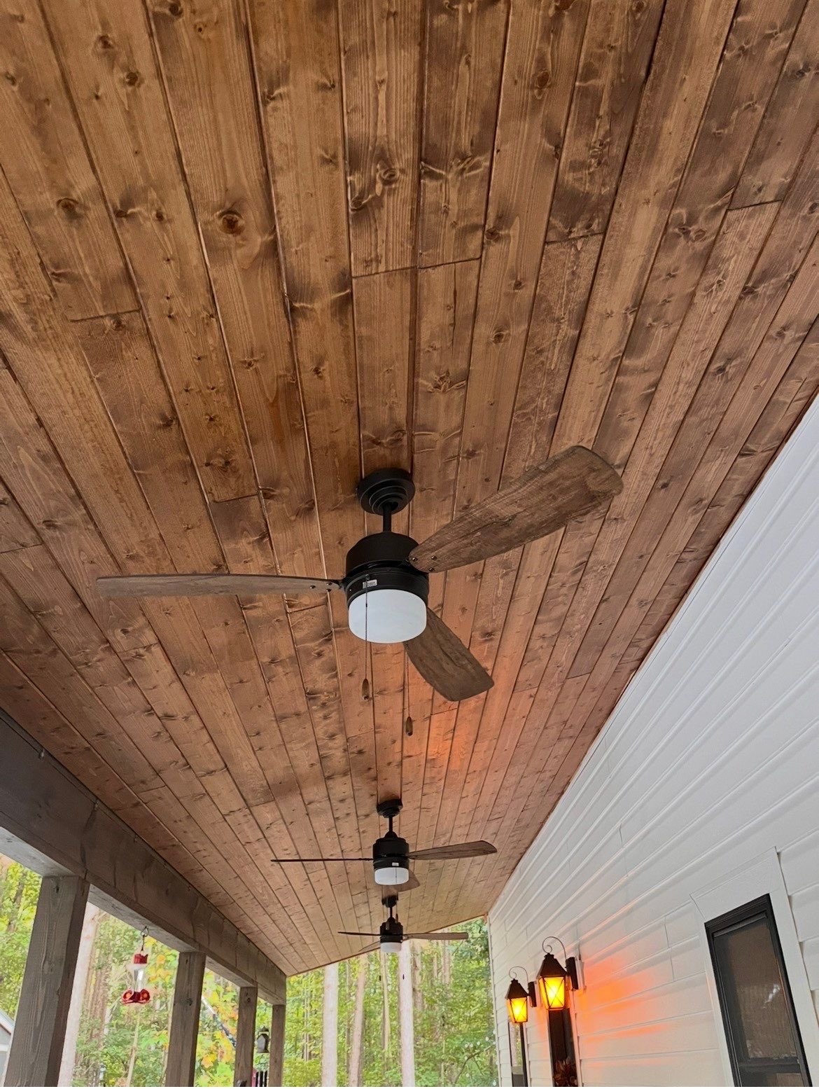 Porch Ceiling Install & Stain in Talking Rock