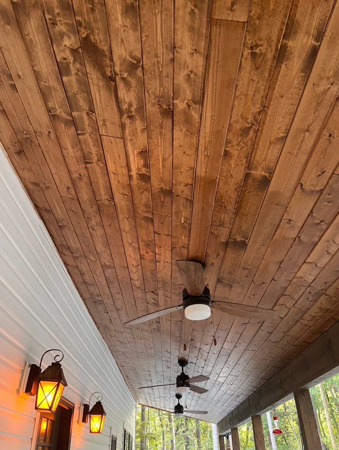 Porch Ceiling Install and Stain in Talking Rock